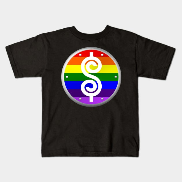 Plinko Pride Kids T-Shirt by pacdude